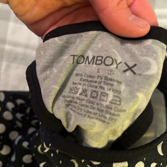 TomboyX Black and White Moon Pattern Bra - Picture 3 of 3